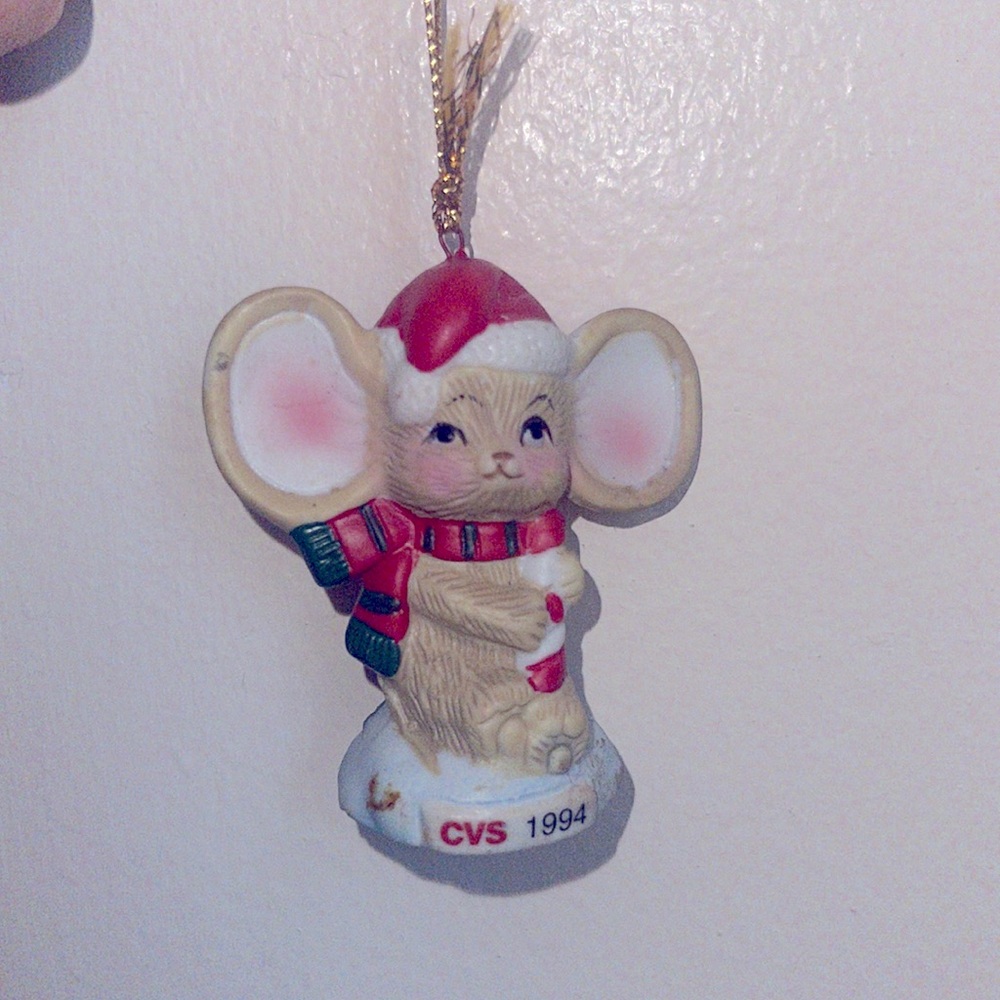 1994 CVS Vintage Christmas Mouse Ornament